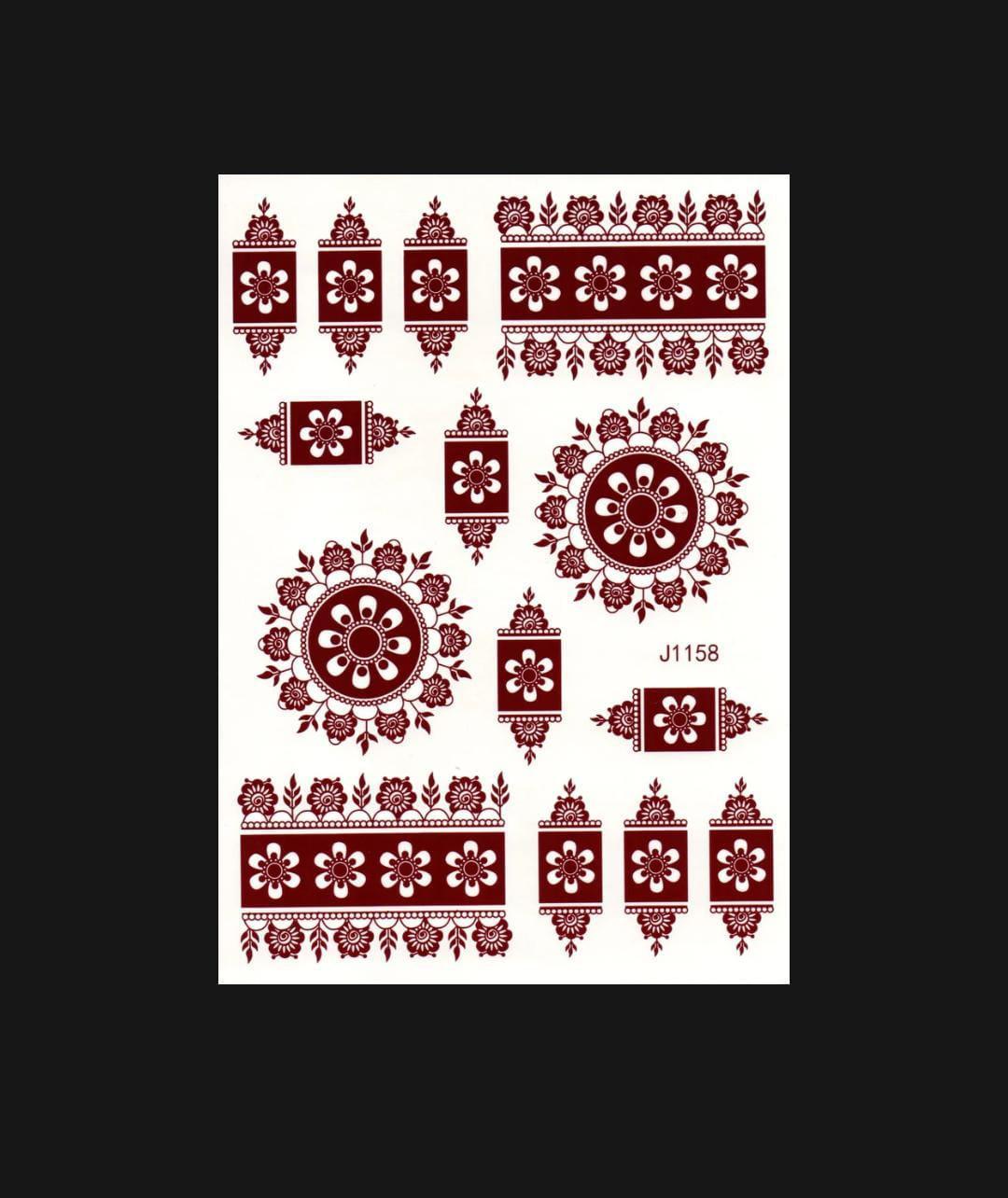 Elegant Brown Mehndi Sticker