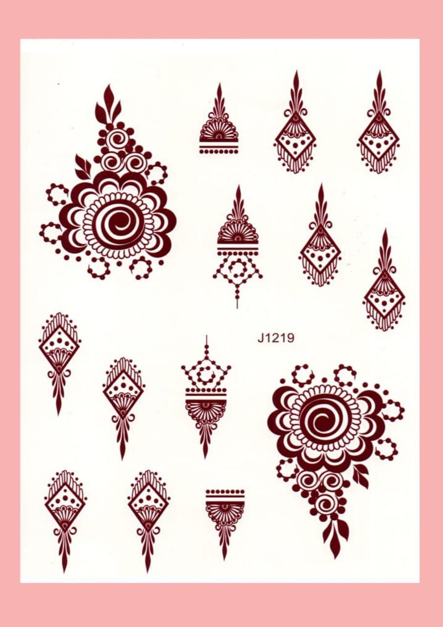 Self Adhesive Brown Mehndi Sticker - Perfect For Festive Celebrations!