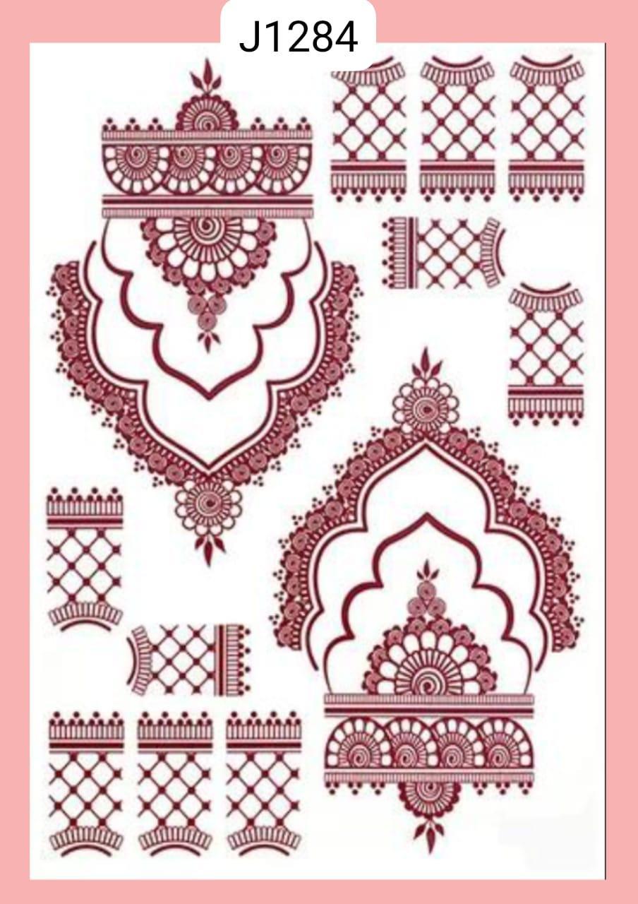 Self Adhesive Brown Mehndi Sticker - Perfect For Festive Celebrations!