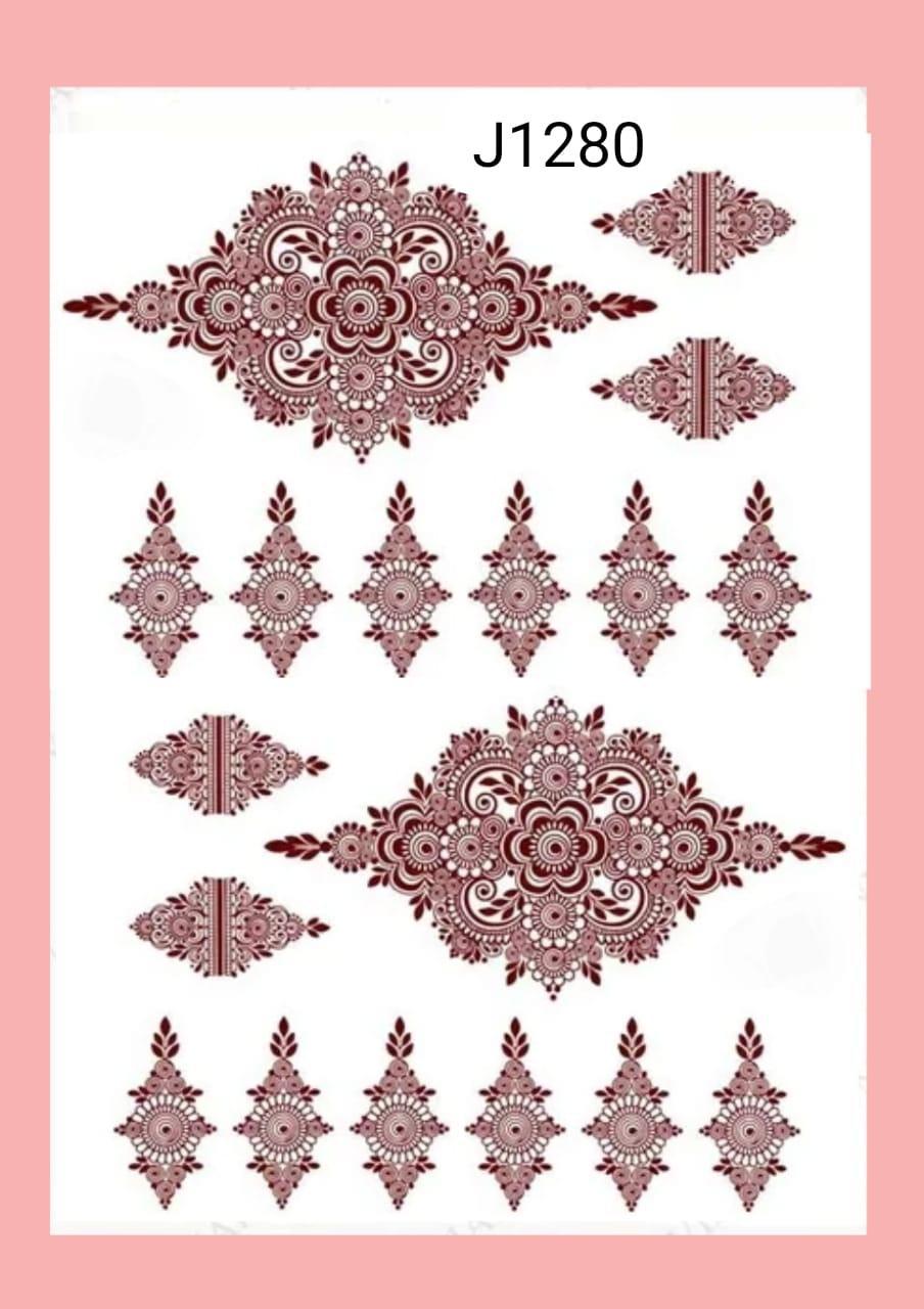 Self Adhesive Brown Mehndi Sticker - Perfect For Festive Celebrations!