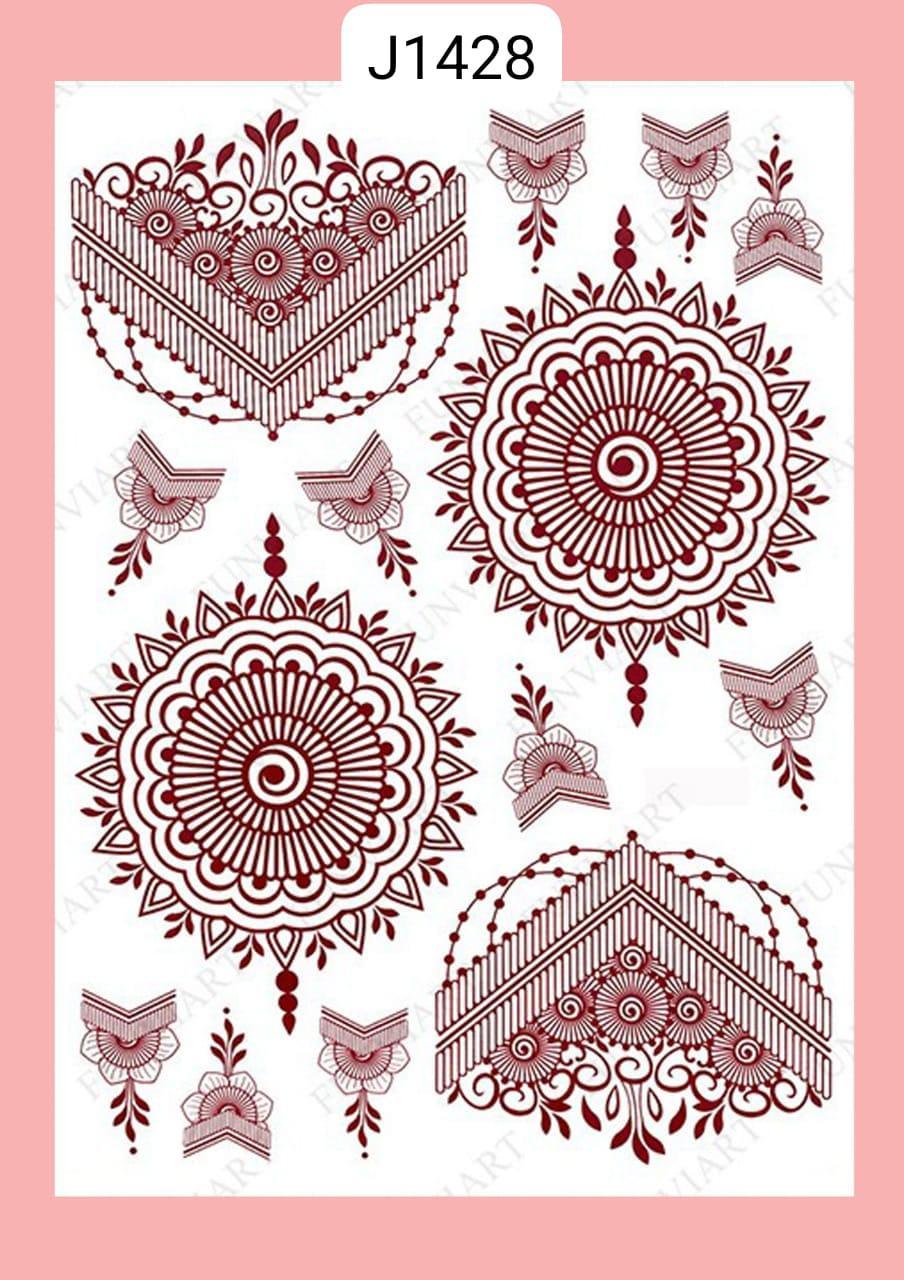 Self Adhesive Brown Mehndi Sticker - Perfect For Festive Celebrations!