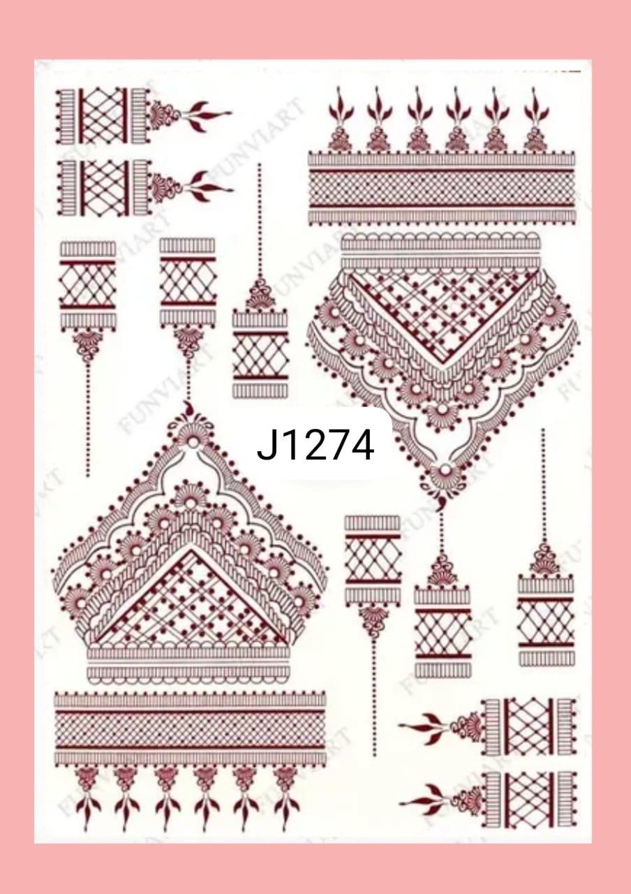 Self Adhesive Brown Mehndi Sticker - Perfect For Festive Celebrations!