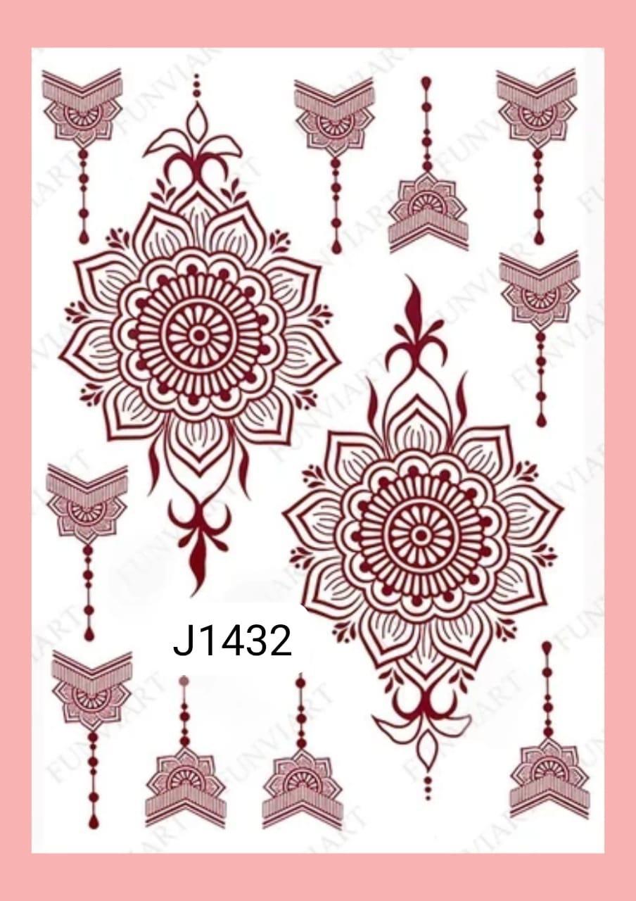 Self Adhesive Brown Mehndi Sticker - Perfect For Festive Celebrations!