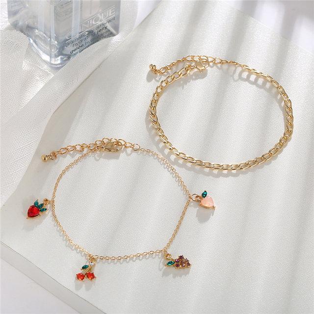 Gold Plated Multicolored Anklet