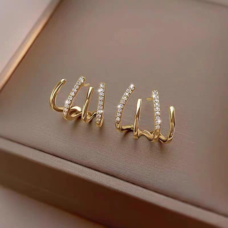 Funky Gold Plated Artificial Stones Earrings