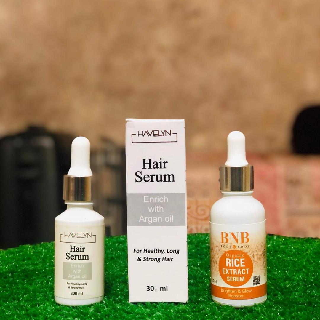 2 in 1 Skincare & Haircare Bundle - Hair Serum & Face Serum Pack