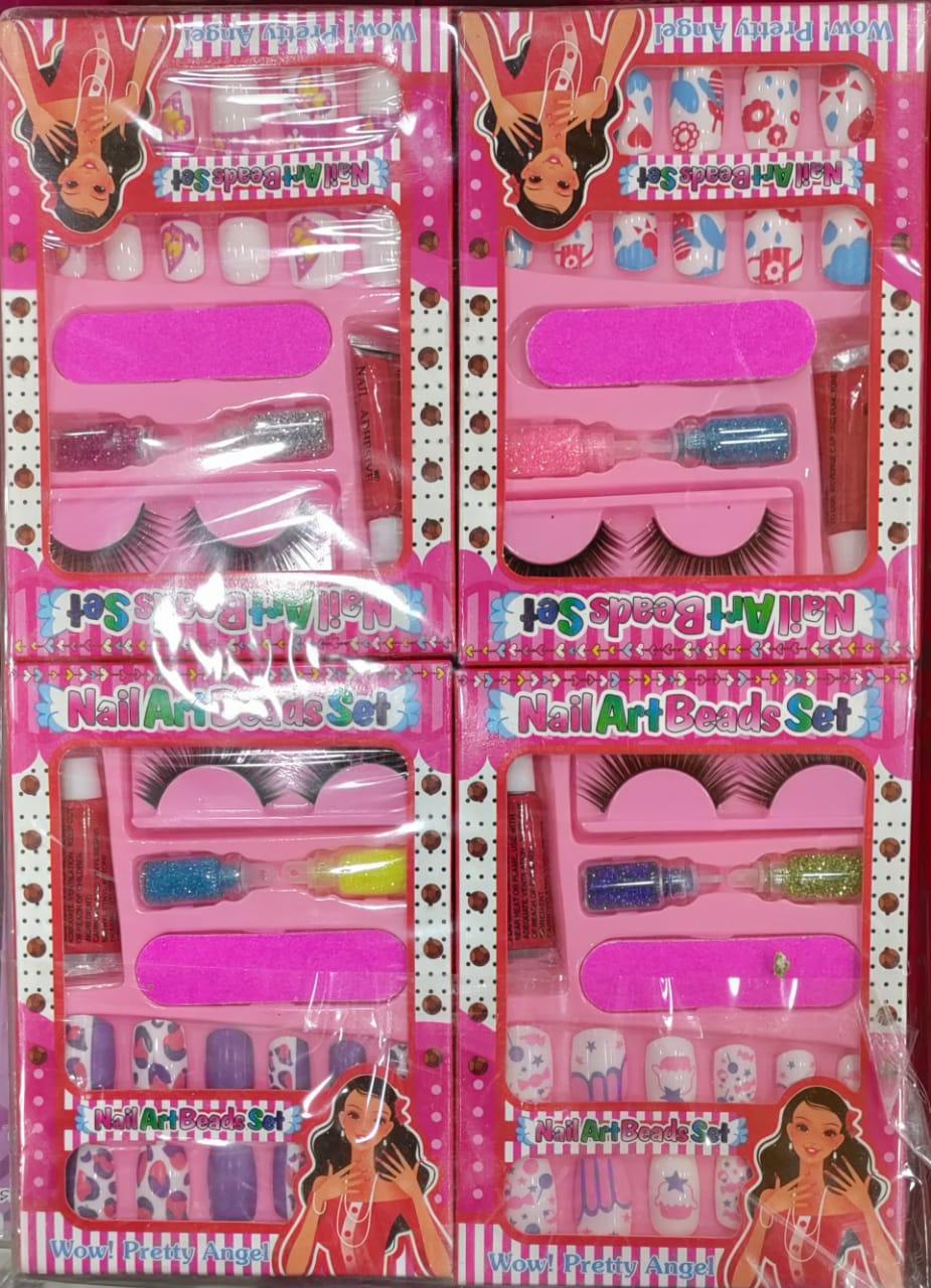 Colorful Printed Nail Art Set for Girls - 12 Pcs of Customizable Fun