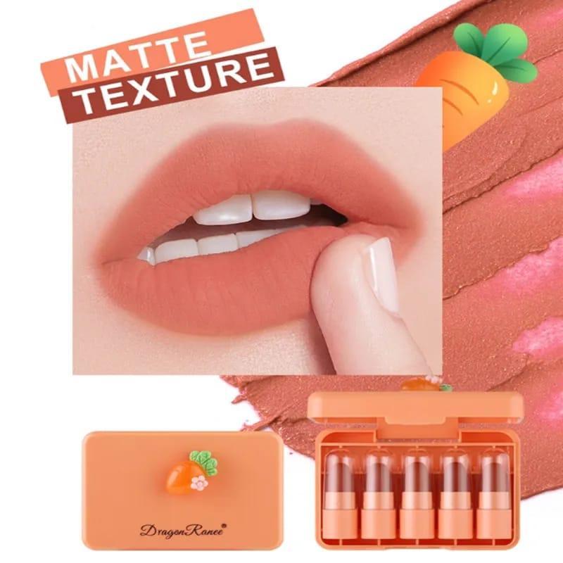 5 Pcs High Pigmented Lipstick Set - Creamy Matte Finish