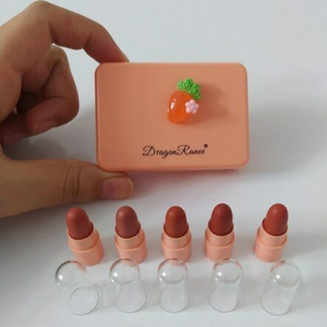 5 Pcs High Pigmented Lipstick Set - Creamy Matte Finish