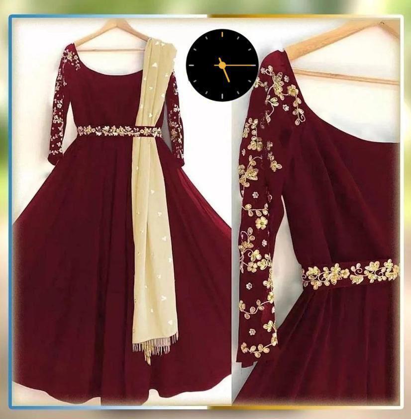 3 Pcs Women's Stitched Shamoz Silk Embroidered Maxi Suit