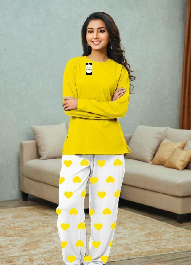 2 Pcs Women's Stitched Printed Night Suit