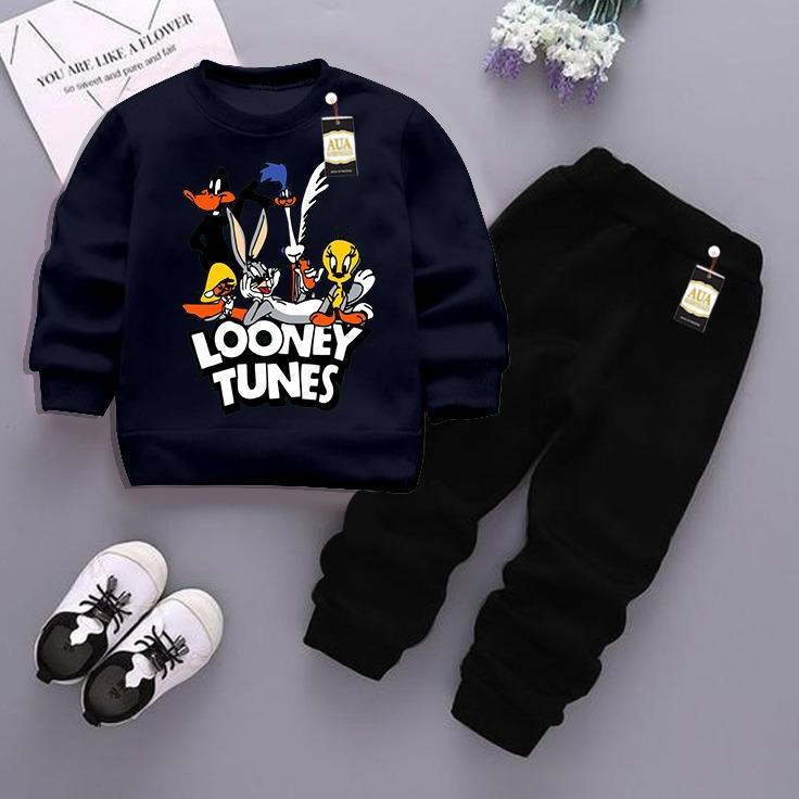 Printed Fleece Tracksuit for Boys and Girls - 2 Pcs Set (Ages 1-12)