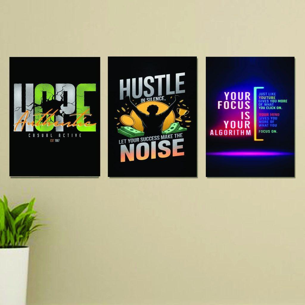 Multicolor Abstract Art Wall Frame - 3 Pcs for Unique Home Décor