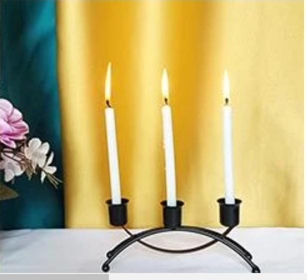 3 Heads Candle , Candlestick Holder for Taper Candles, Metal Candelabra for Wedding, Dinning