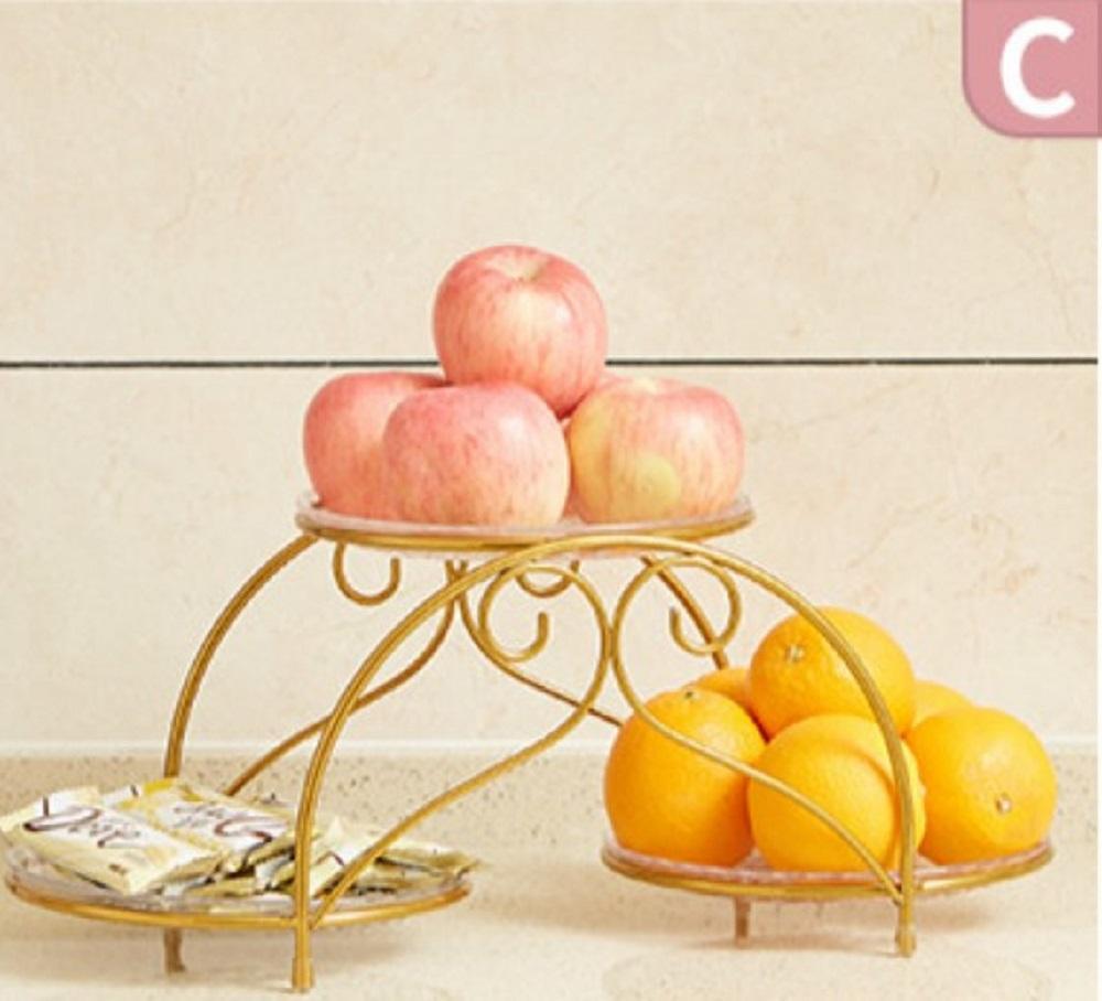 Golden Metal Salad Tray Set 