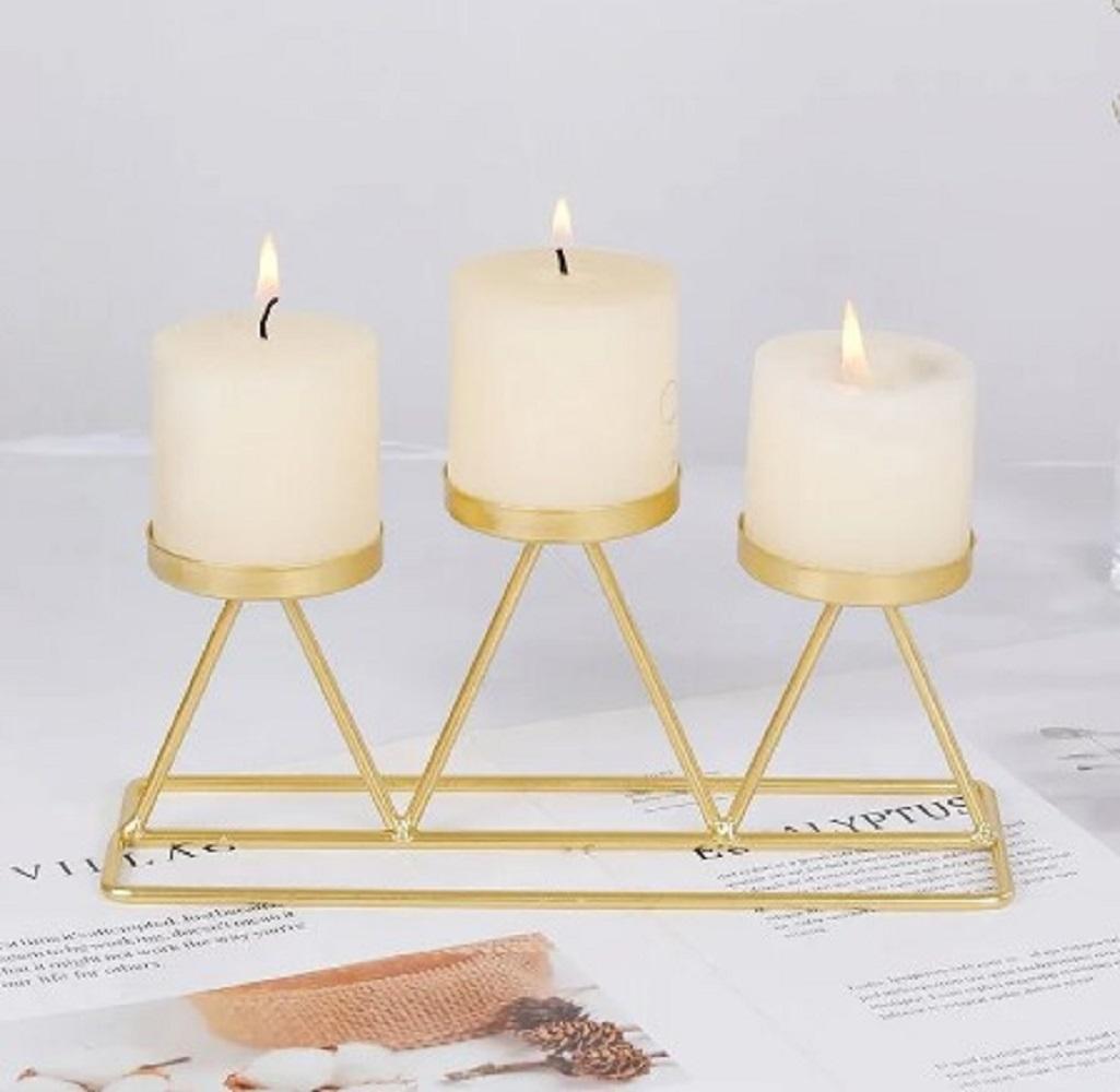 Stunning Black and Golden Candle Stand - 1 Pc Elegant Design