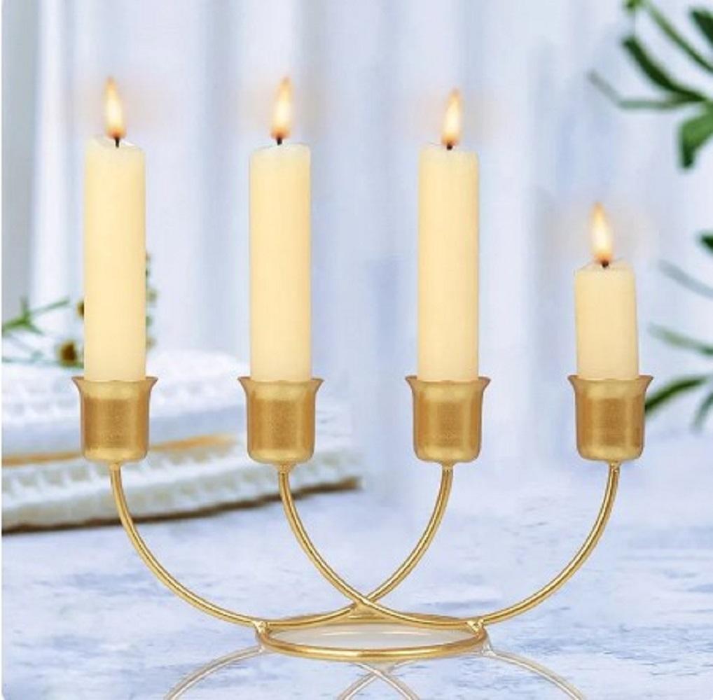 Elegant Black and Golden Candle Stand - 1 Pc