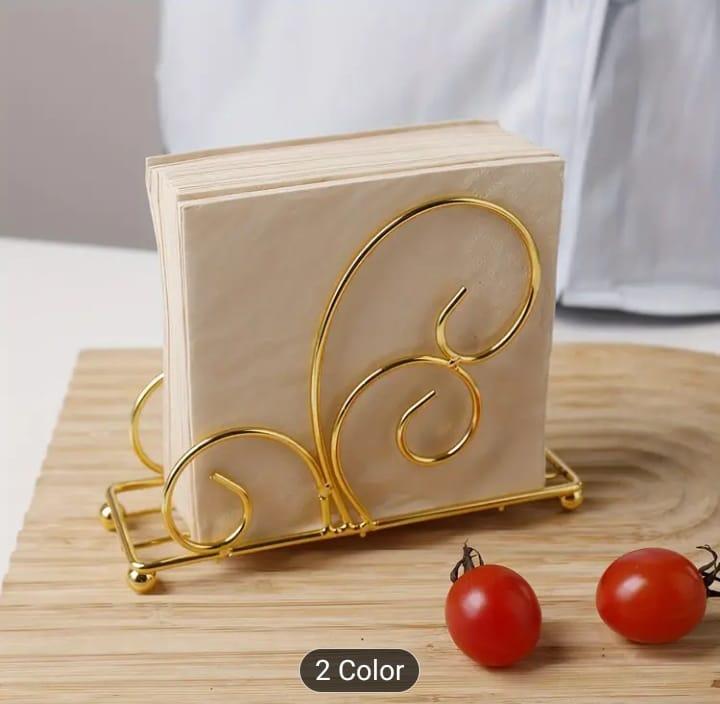 Elegant Black and Gold Tissue Box - 1 Pc - Stylish Storage Solution