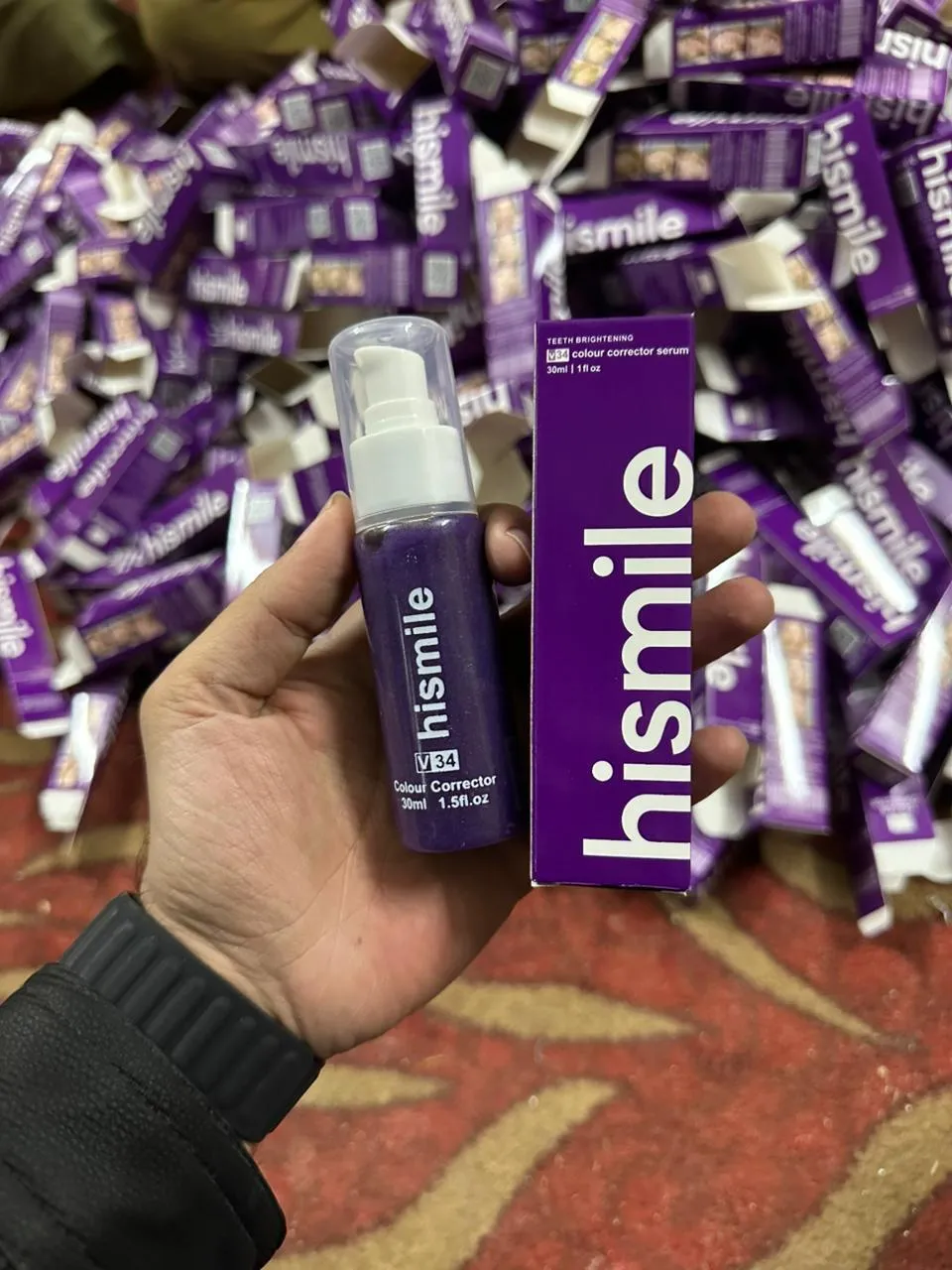 V34 Colour Corrector Serum - Purple Toothpaste for Long-lasting Odor Protection - 1 Pack