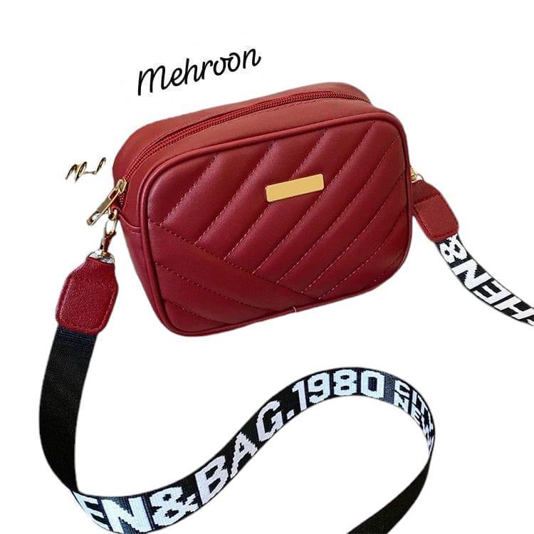 Stylish Women's Quilted Crossbody Bag - 1 Pc, Maroon