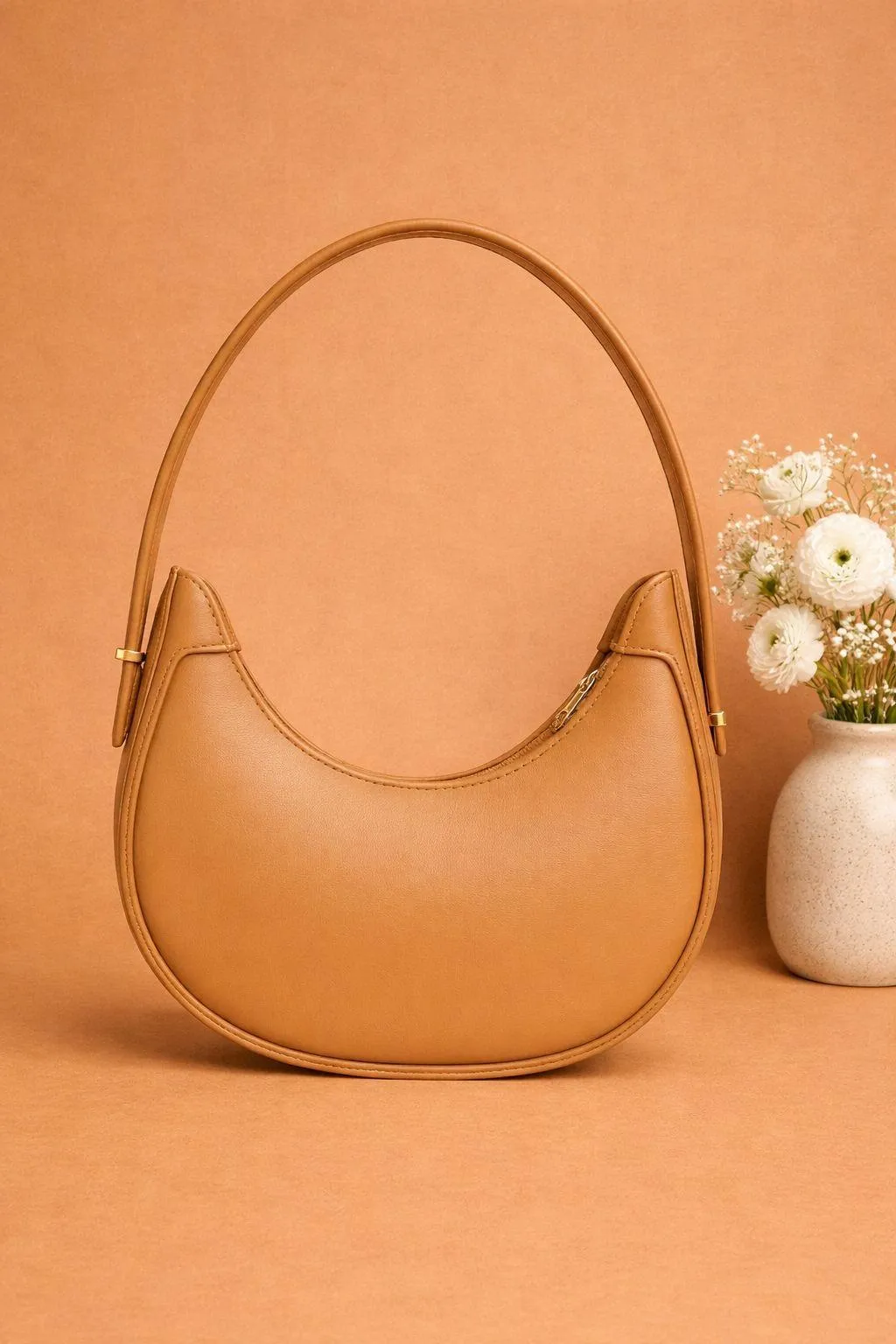 Girl's PU Leather Plain Shoulder Bag