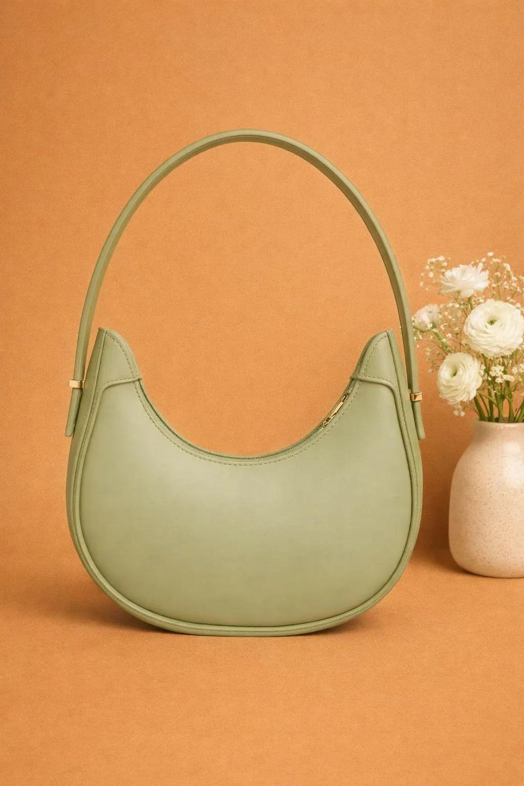 Girl's PU Leather Plain Shoulder Bag