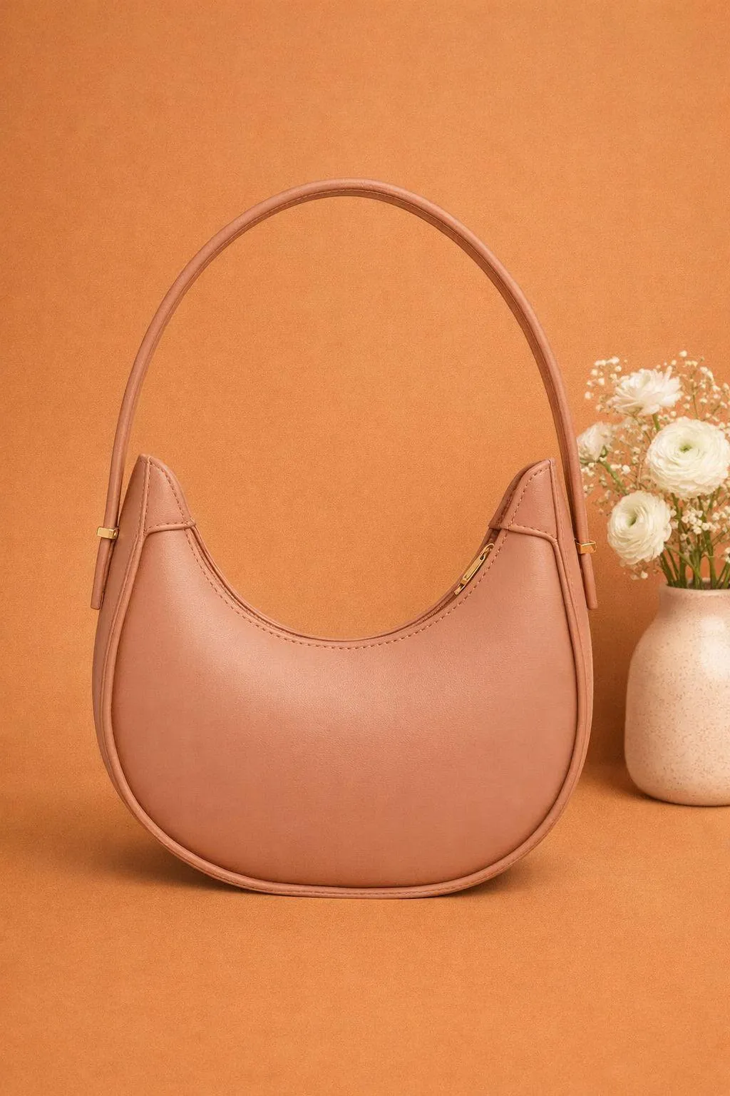 Girl's PU Leather Plain Shoulder Bag