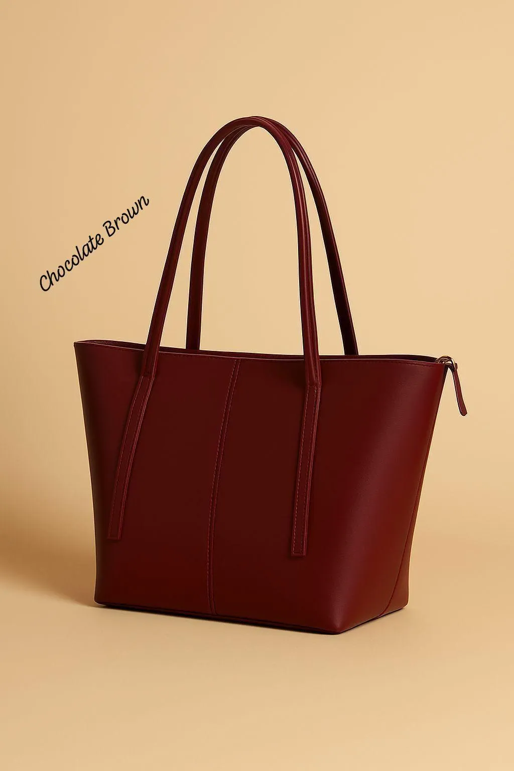 Women's PU Leather Plain Tote Bag