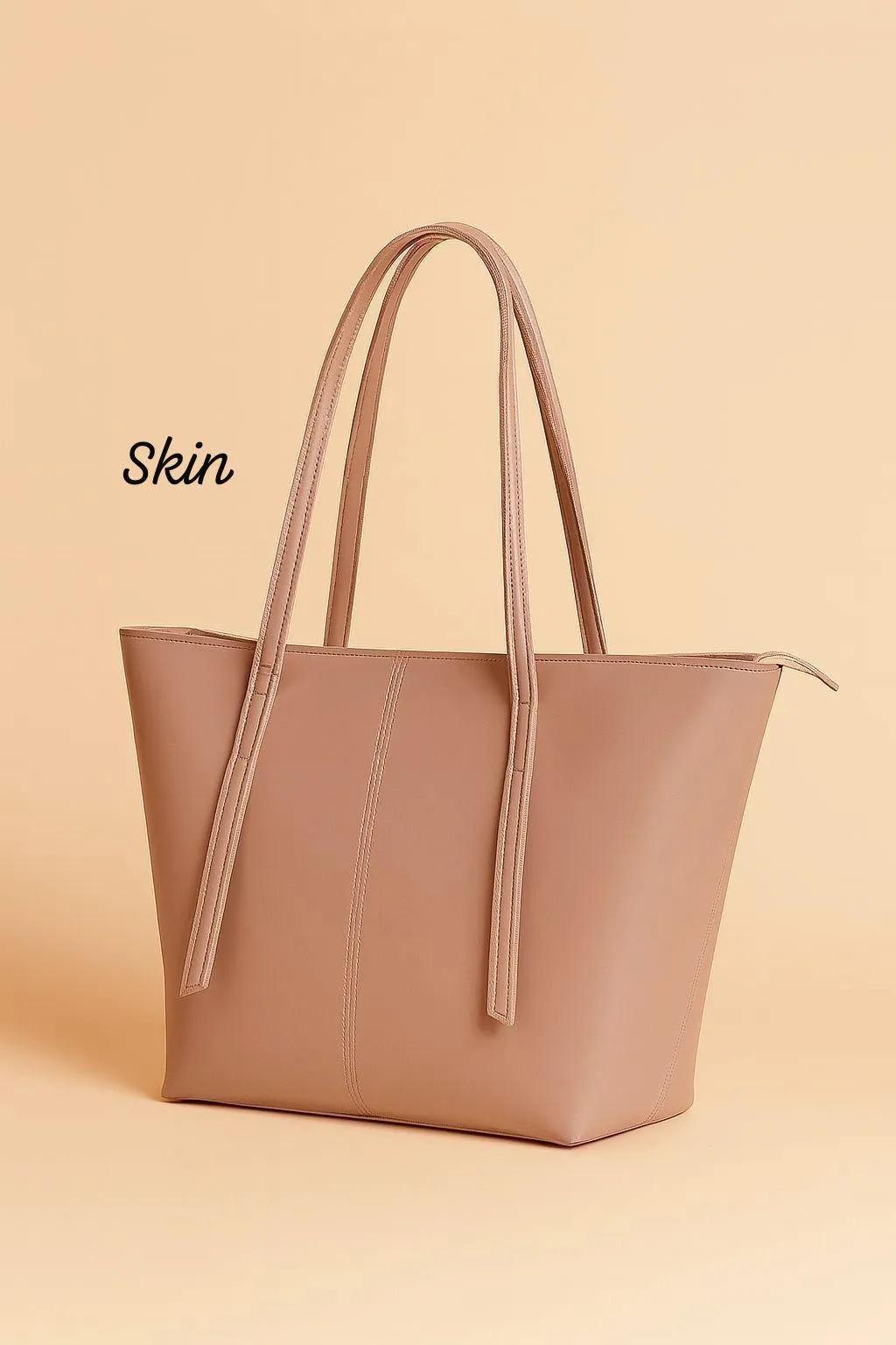 Women's PU Leather Plain Tote Bag