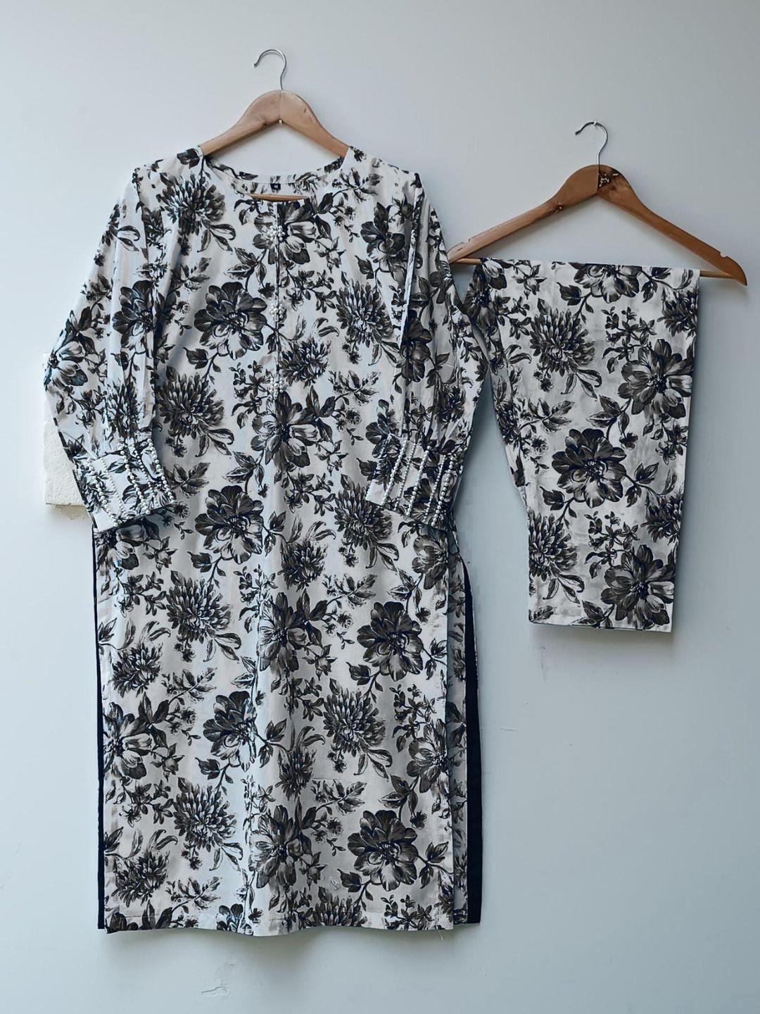 Stylish Women's Stitched Co-Ord Set - Printed Swiss Lawn - 2 Pcs