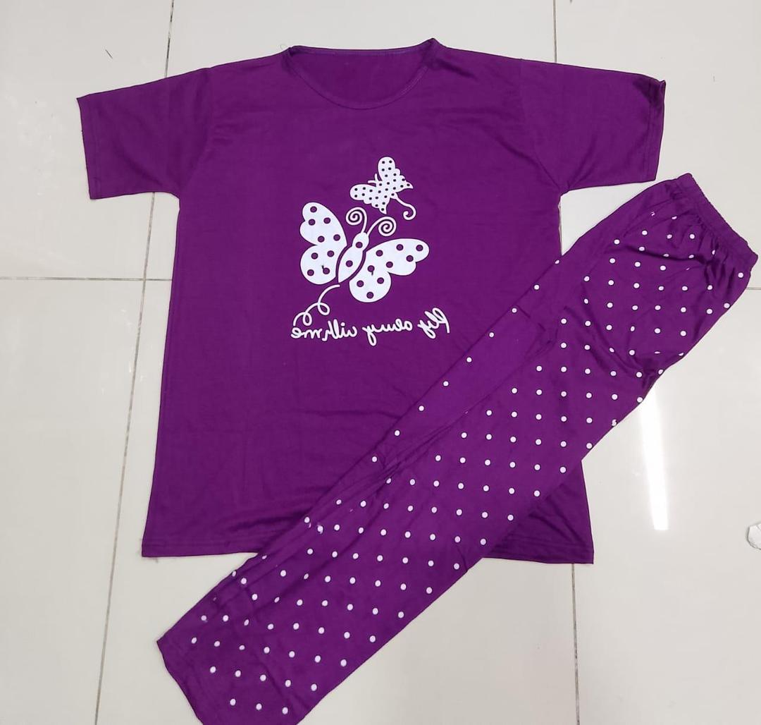 Cozy Printed Jersey Night Suit - 2 Pcs Set