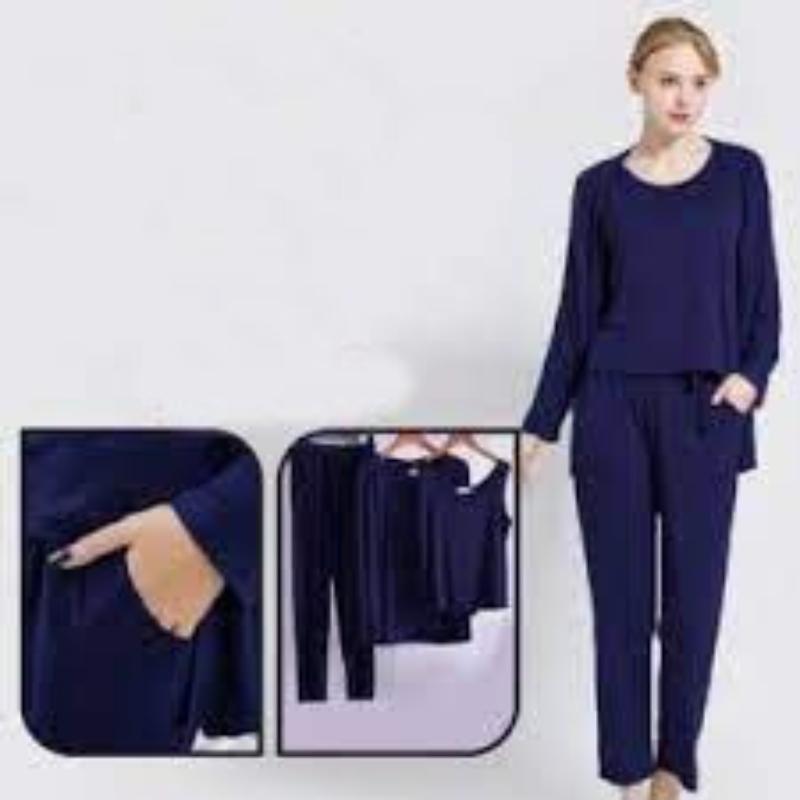 Comfortable Jersey Night Suit - 3 Pcs Set for Women