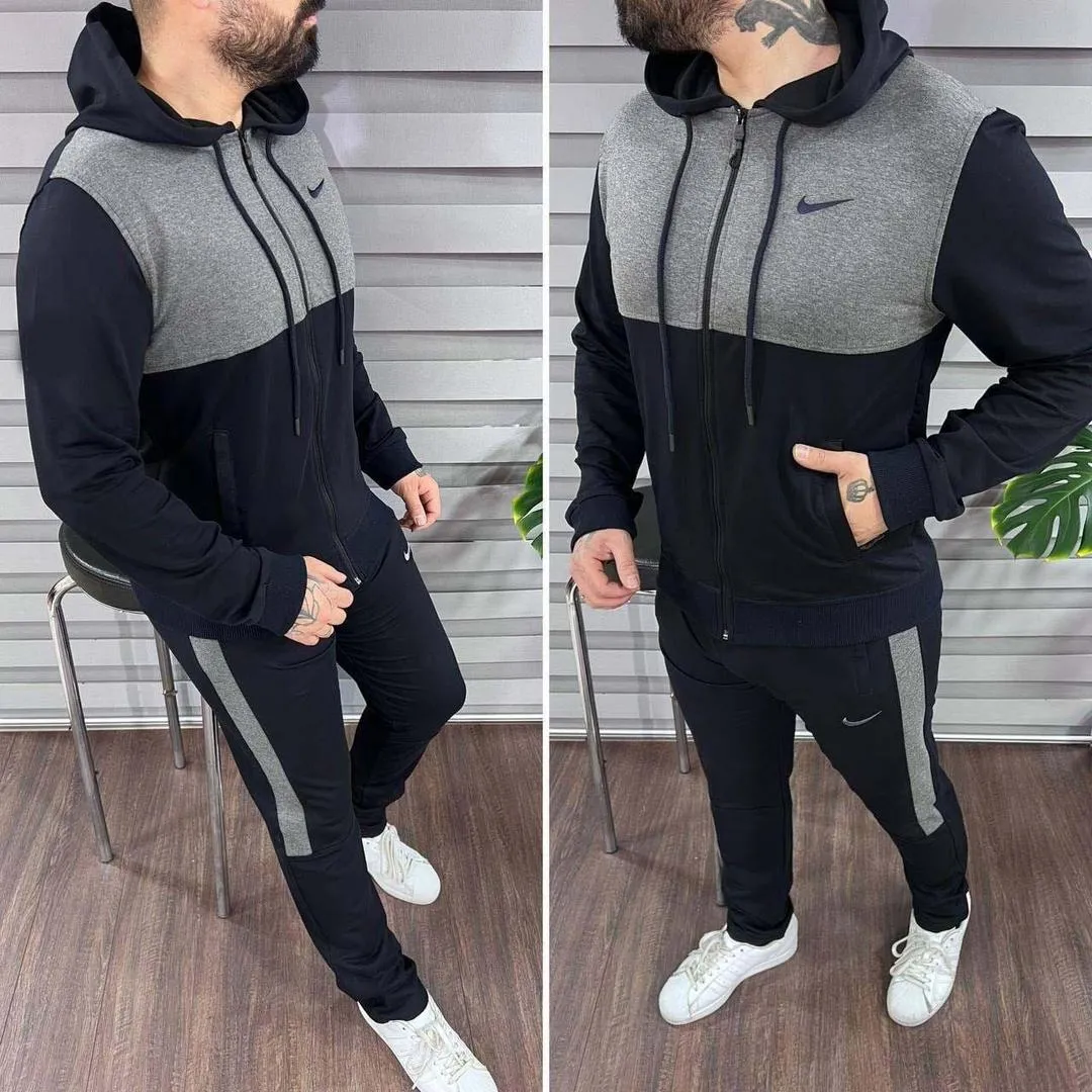 Men's Fleece Hoodie Track Suit - 2 Pcs, Plain, Comfort Fit