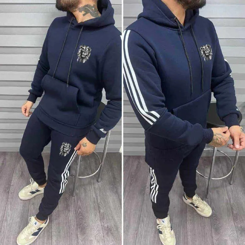 Stripe Pullover Style 2-Pcs Winter Tracksuit - MWTS-03