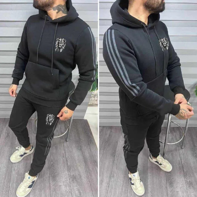 Stripe Pullover Style 2-Pcs Winter Tracksuit - MWTS-03
