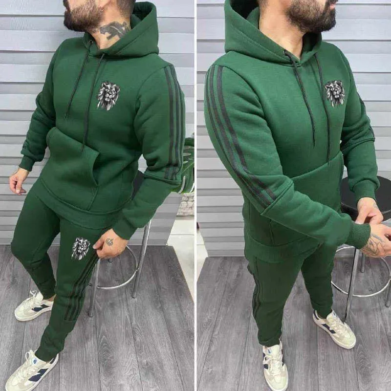 Stripe Pullover Style 2-Pcs Winter Tracksuit - MWTS-03
