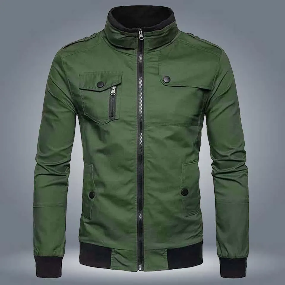 Men's Fleece Bomber Jacket - 1 Pc in Classic Green