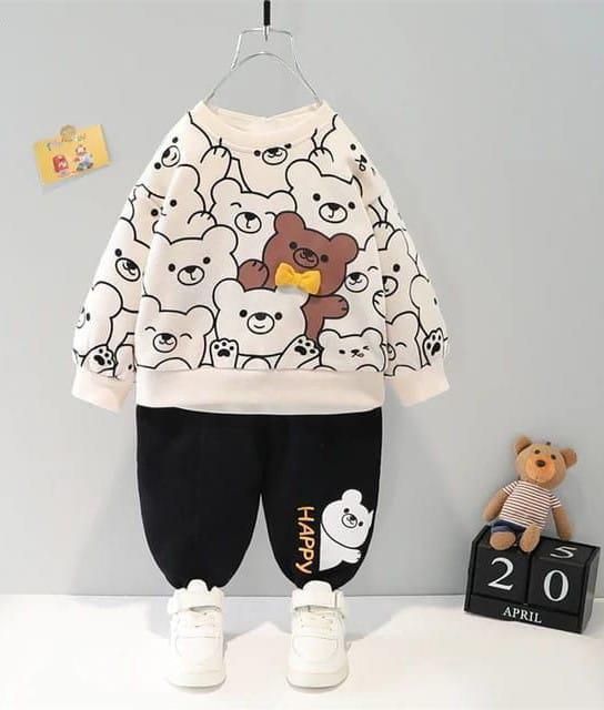 Cozy Fleece Tracksuit Set for Boys & Girls - 2 Pcs (Shirt & Trouser)