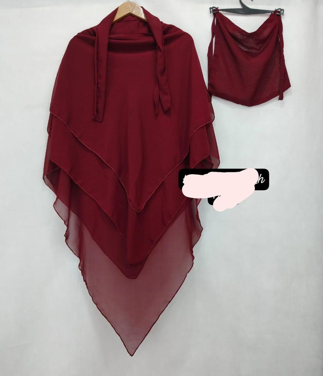 Stylish Chiffon Hijab Set - 2 Pcs Collection