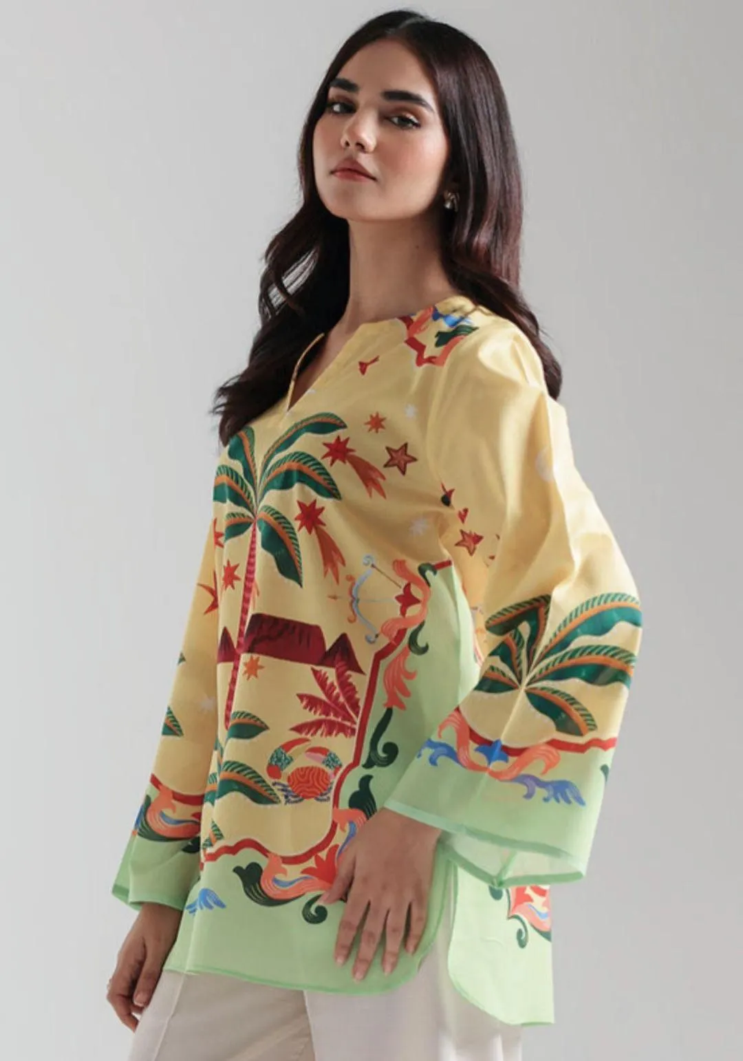 Stylish Printed Women's Stitched Shirt - 1 Pc, Multicolor Lawn