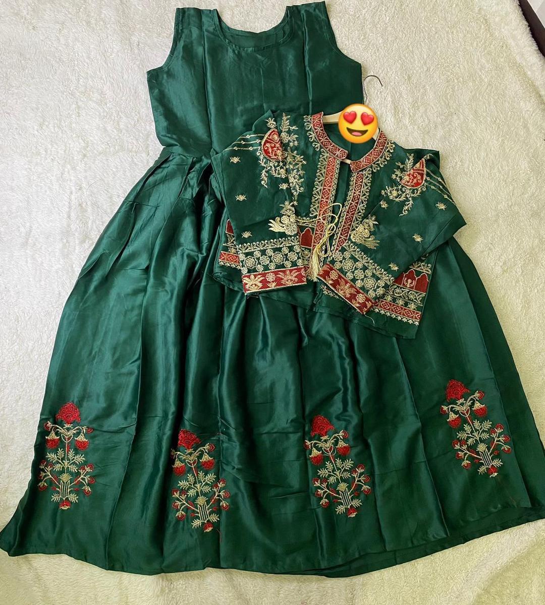 Elegant Embroidered Maxi Suit - 2 Pcs Set - Shamoz Silk