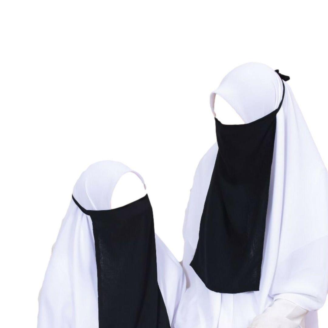Elegant Black Chiffon Niqab - 2 Pcs Pack
