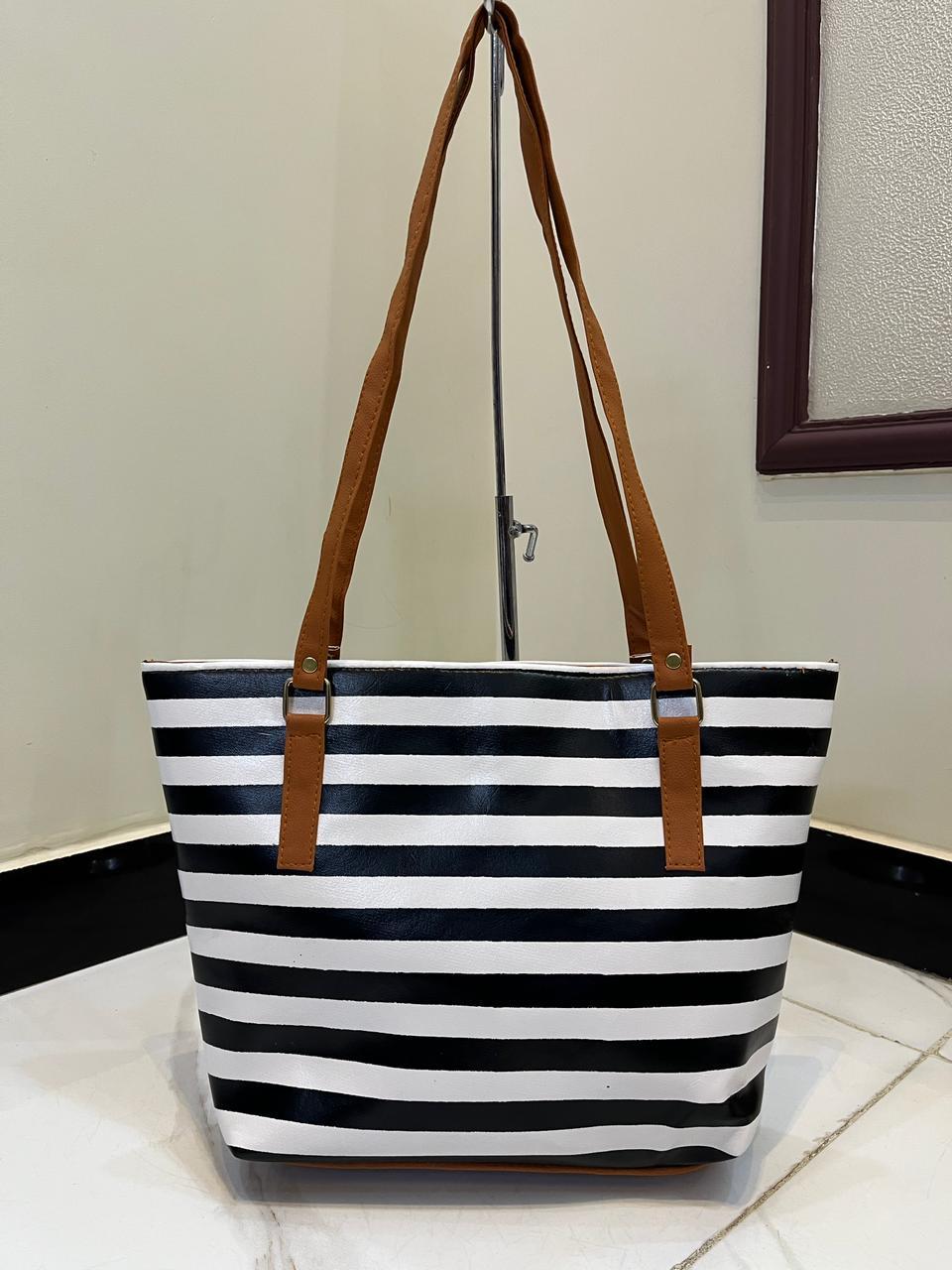 Chic White Rexine Tote Bag for Girls - 1 Pc