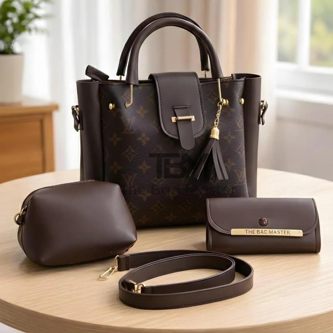 Girl's Rexine Textured Hand Bag Set