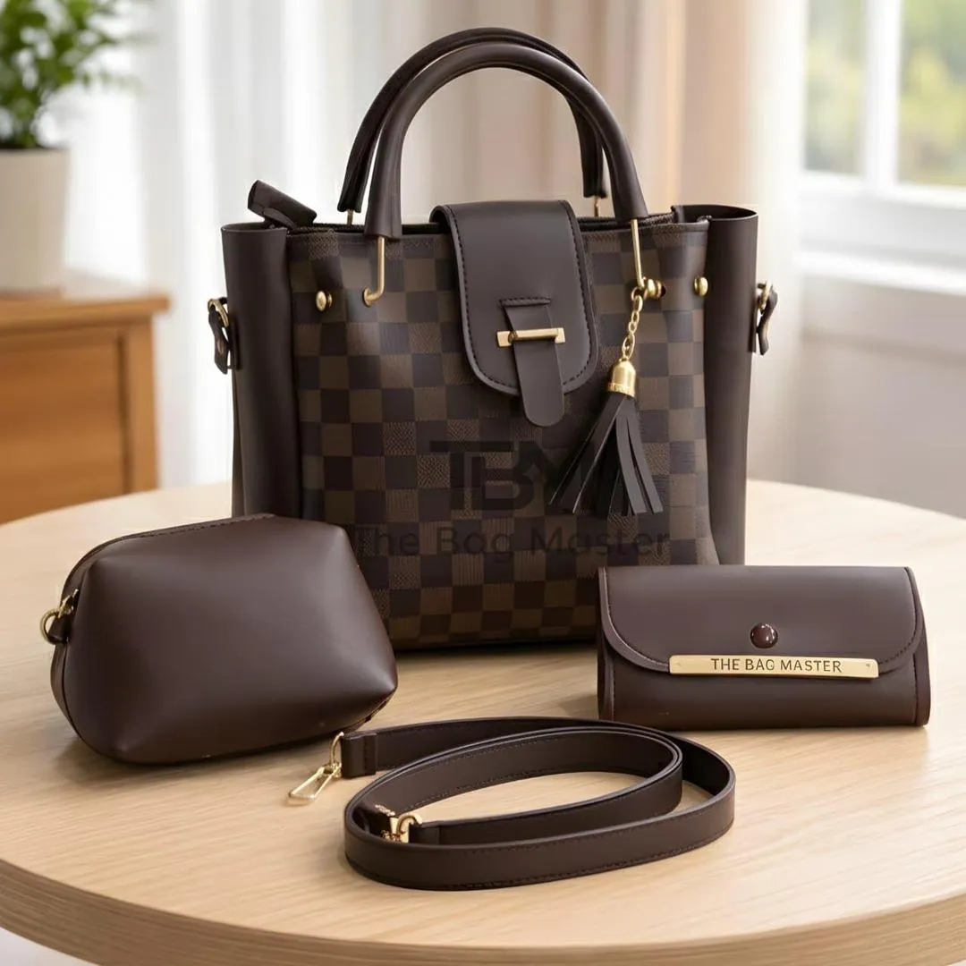 Girl's Rexine Textured Hand Bag Set