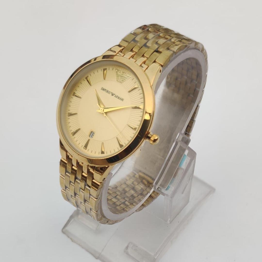 Men's Water Resistant Quartz Watch - 1 Pc Golden Round Dial Analogue Timepiece