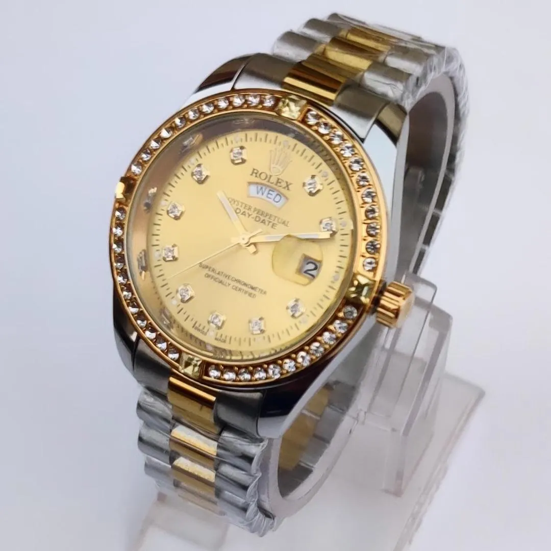 ROLEX Men's Classic Stones Stainless Steel Wrist Watch 