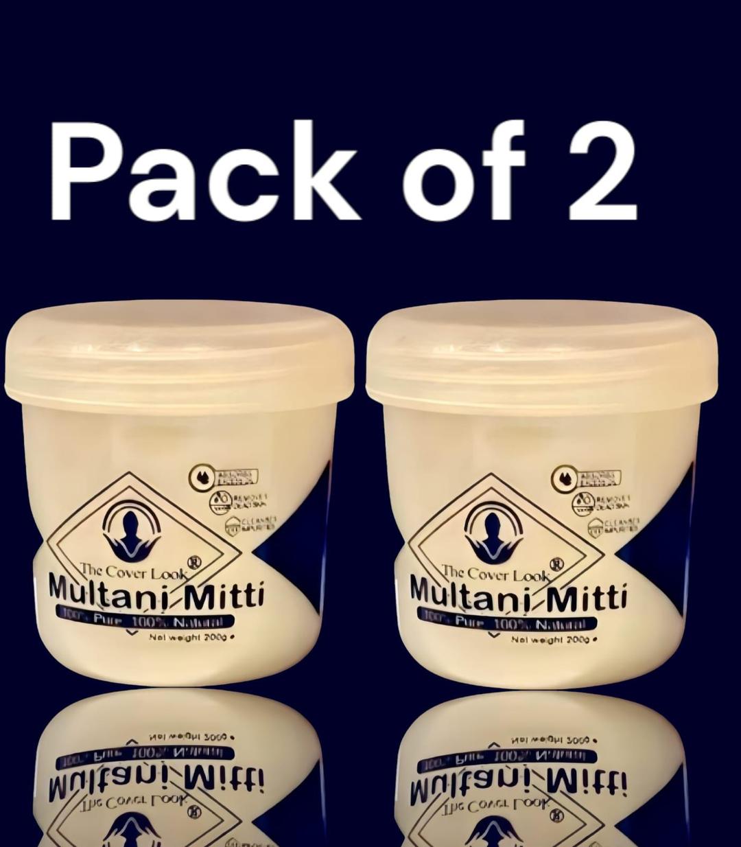 Revitalize Your Skin with 2 Pcs Multani Mud Mask - Exfoliating & Glowing Treatment