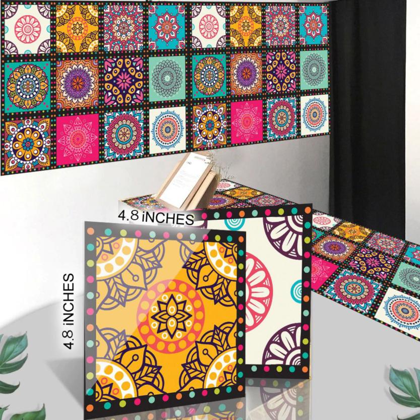 Multicolor Mandala Wall Stickers - 240 Pcs Abstract Decor for Any Space