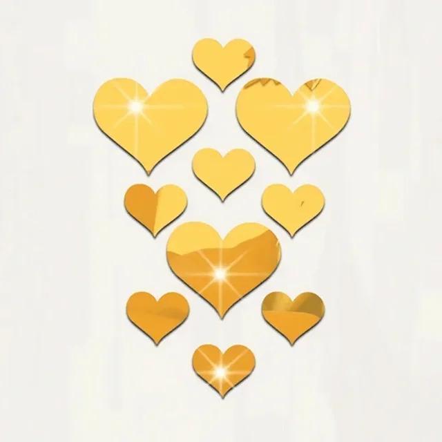 Stunning 20 Pcs Golden Heart Acrylic Stickers - Perfect for Home Decor